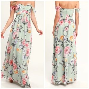 Lulus mint floral dress